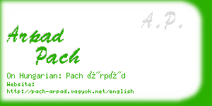 arpad pach business card